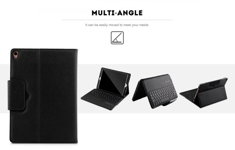 Detachable Wireless Bluetooth 3.0 Keyboard Lichee Pattern PU Leather Case Cover for iPad Pro 10.5 inch 2017