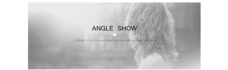 Guapabien Flower Print Canvas Handbag Shoulder Bag