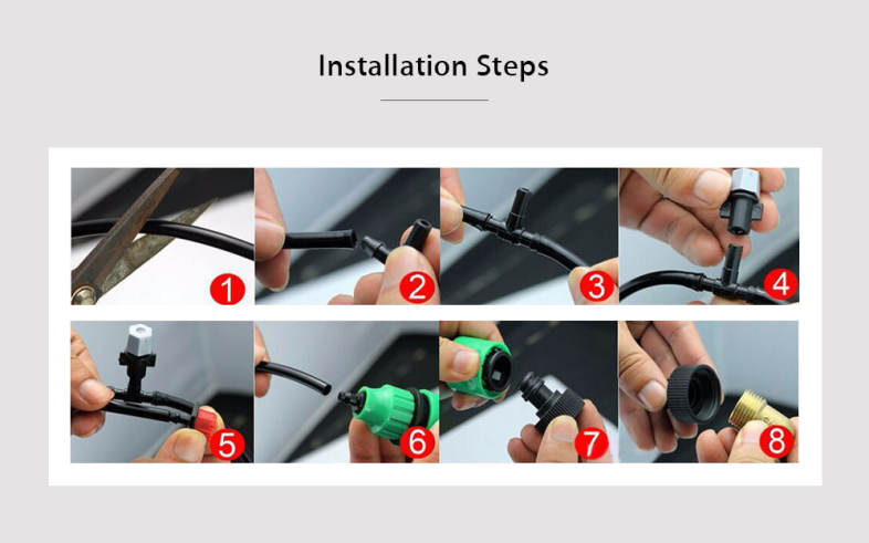 18M DIY Micro Spray Drip Irrigation System Plant Garden Hose Watering Kits