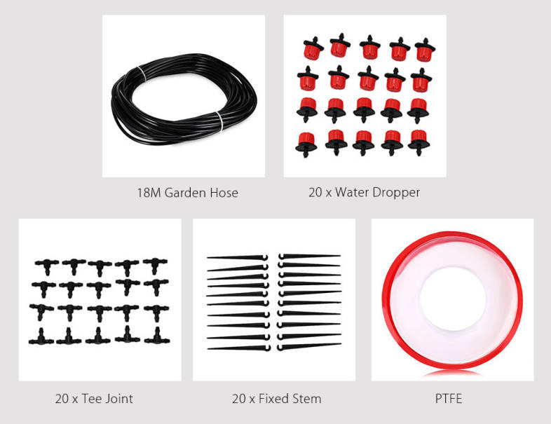 18M DIY Micro Spray Drip Irrigation System Plant Garden Hose Watering Kits