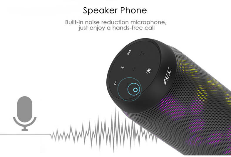 AEC BQ - 615S Bluetooth Speaker with LED Light Portable Wireless Player