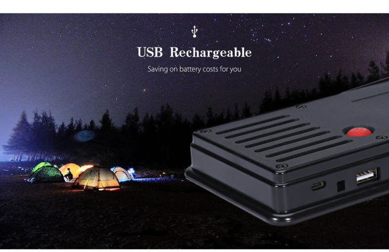 DONGZHISHENG 10W Portable Waterproof USB Charging Emergency Lamp 5400mAh Power Bank 3 Adjustable Brightness Bulb Light for Outdoor Camping Tent Fishing