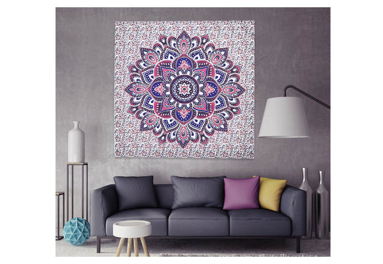 148 x 148cm Lotus Pattern Beach Towel Wall Tapestry Home Decor