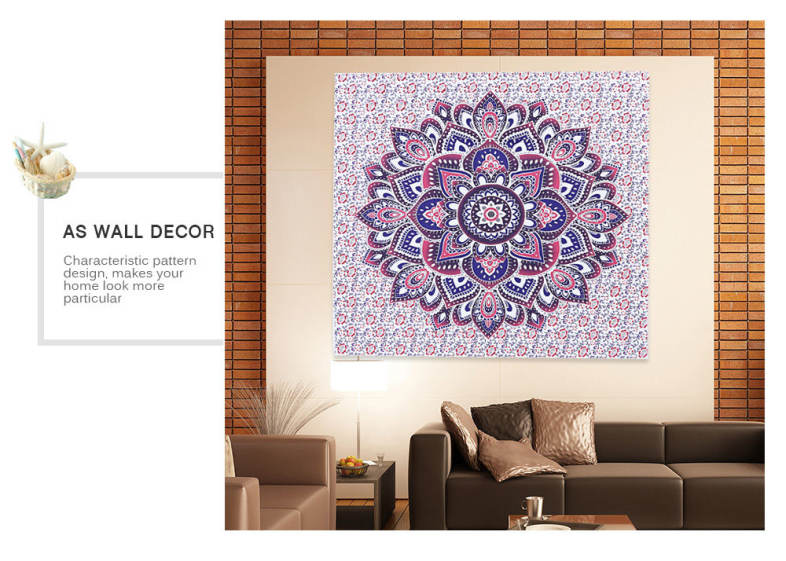 148 x 148cm Lotus Pattern Beach Towel Wall Tapestry Home Decor