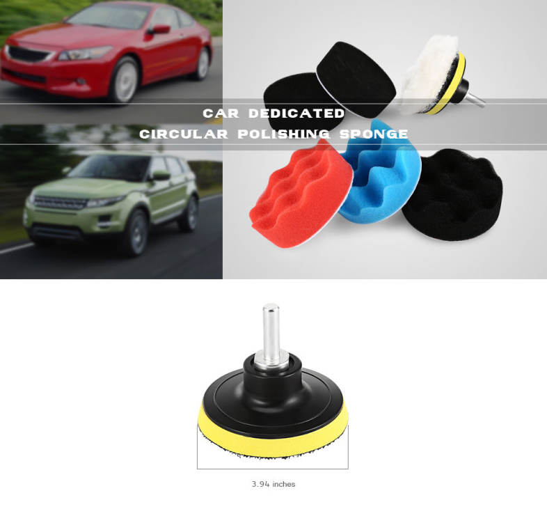 7PCS Car Waxed Sponge Polishing Wheel Suit