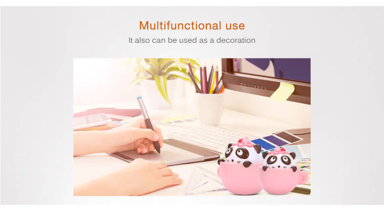 SquishyFun PU Sponge Slow Rising Simulate Cute Panda Coffee Cup Decoration Squeeze Toy Stress Reliever