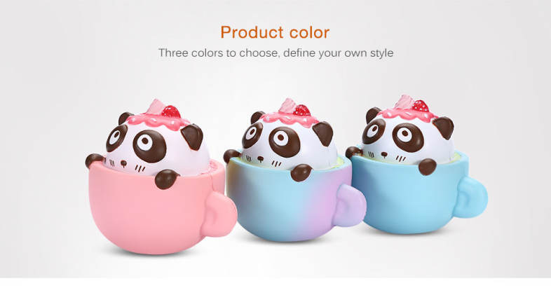 SquishyFun PU Sponge Slow Rising Simulate Cute Panda Coffee Cup Decoration Squeeze Toy Stress Reliever