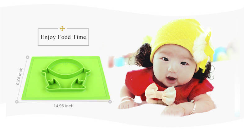 Silicone Toddler Baby Kids Food Placemat Plate Dish Bowl