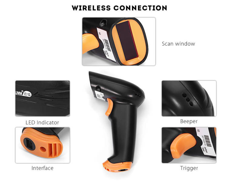 NTEUMM S2 2.4GHz Wireless Barcode Scanner Handheld Bar-code Reader