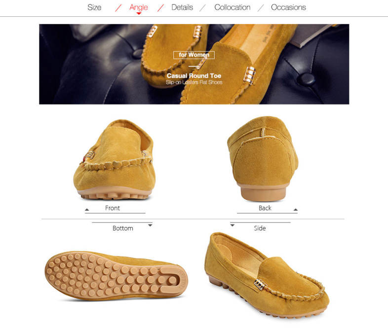 Casual Round Toe Slip-on Non-slip Loafers Women Flat Shoes