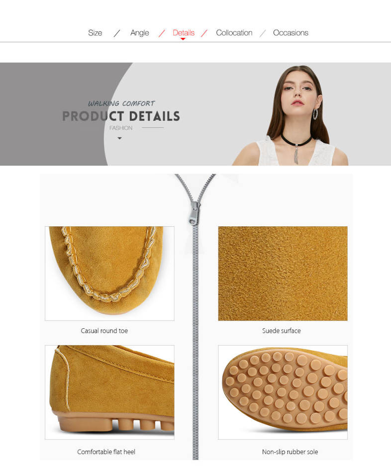 Casual Round Toe Slip-on Non-slip Loafers Women Flat Shoes