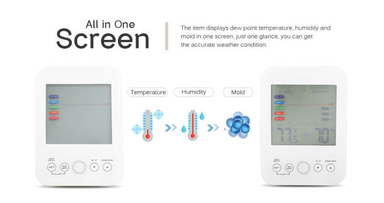 Digital Thermometer Indoor Mold Reminder Temperature and Humidity Hygrometer