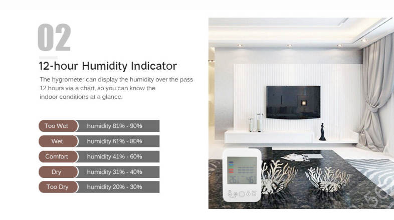 Digital Thermometer Indoor Mold Reminder Temperature and Humidity Hygrometer