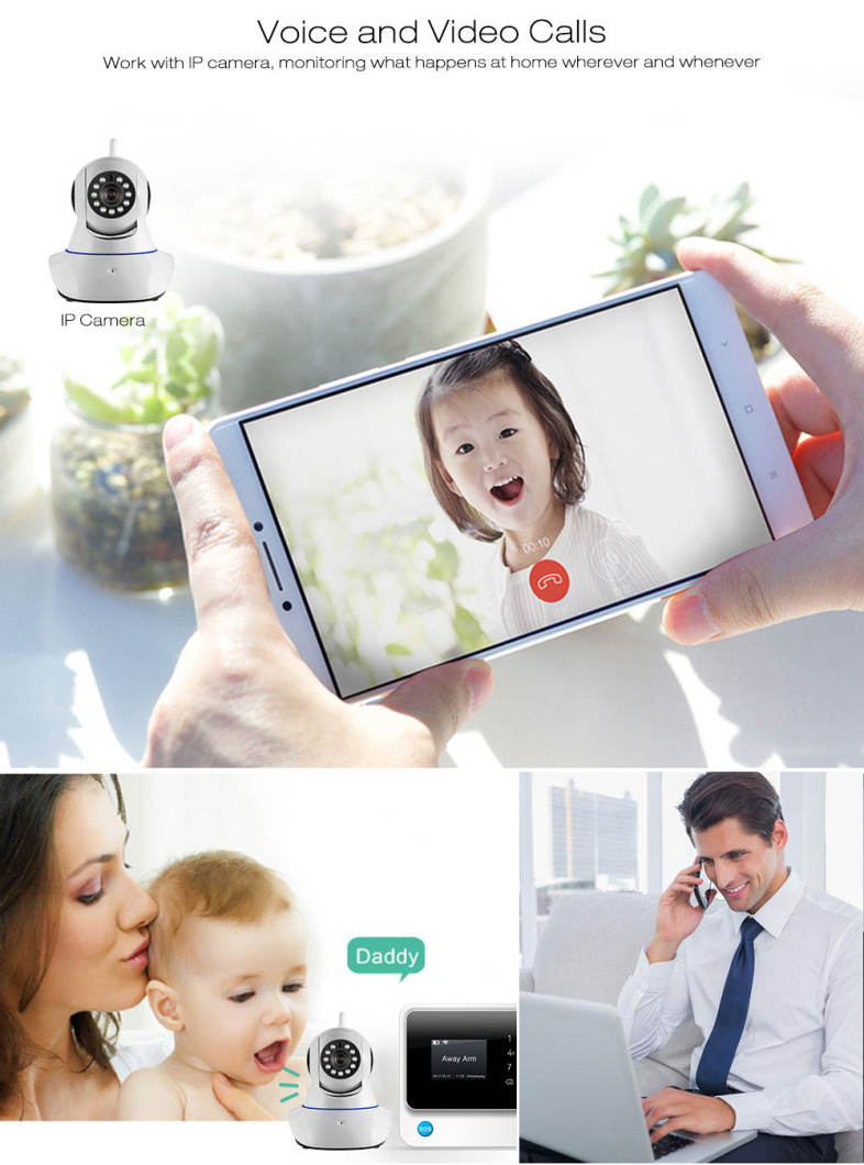 GS - G90B Plus GSM WiFi / GPRS / SMS 2.5 inch LED Touch Keypad Alarm System Home Security