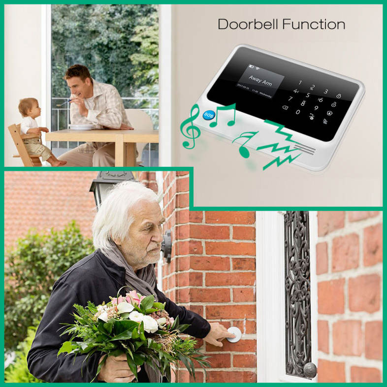 GS - G90B Plus GSM WiFi / GPRS / SMS 2.5 inch LED Touch Keypad Alarm System Home Security