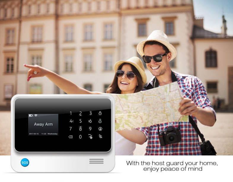 GS - G90B Plus GSM WiFi / GPRS / SMS 2.5 inch LED Touch Keypad Alarm System Home Security