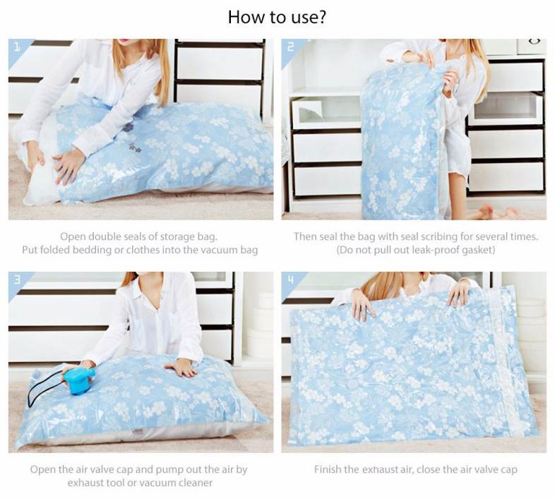 Vacuum Storage Bag 12 Wire Moisture-proof Space Saver for Clothes Compression