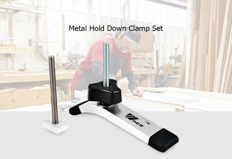 Metal Hold Down Clamp Set T-slot Press Platen Woodworking Tool