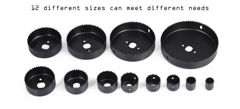 16pcs Carbon Steel Hole Saw Drill Kit Woodworking Tool with Blow Box Packaging