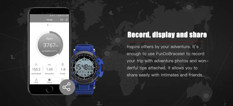 Zeblaze MUSCLE Smartwatch Bluetooth 4.0 Ultraviolet Monitoring Remote Camera Calories Consumption Calling Reminder Pedometer IP67 Waterproof