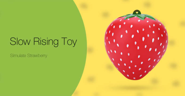 SquishyFun PU Sponge Slow Rising Simulate Strawberry Toy Fragrant Pendant Decoration Squeeze Stress Reliever