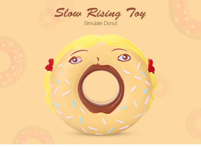 SquishyFun PU Sponge Slow Rising Simulate Funny Donut Toy Decoration Squeeze Stress Reliever