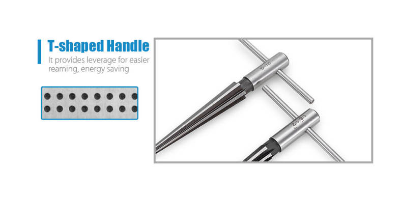 2pcs T-handle Tapered Reamer Bridge Pin Pipe Joint Mill Cutting Tool