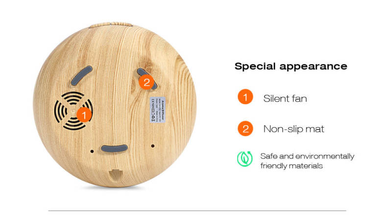 GXDiffuser 300ml Air Humidifier Wood Grain Aroma Diffuser LED Night Light