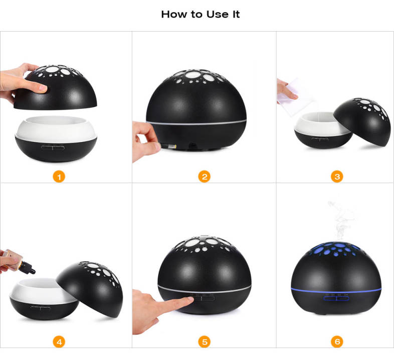 GXDiffuser 300ml Air Humidifier Aroma Diffuser LED Night Light