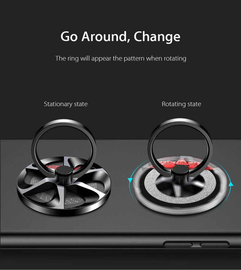 Baseus 6 Pieces Wheel Ring Bracket Phone Stand Finger Grip Holder Car Mount Buckle