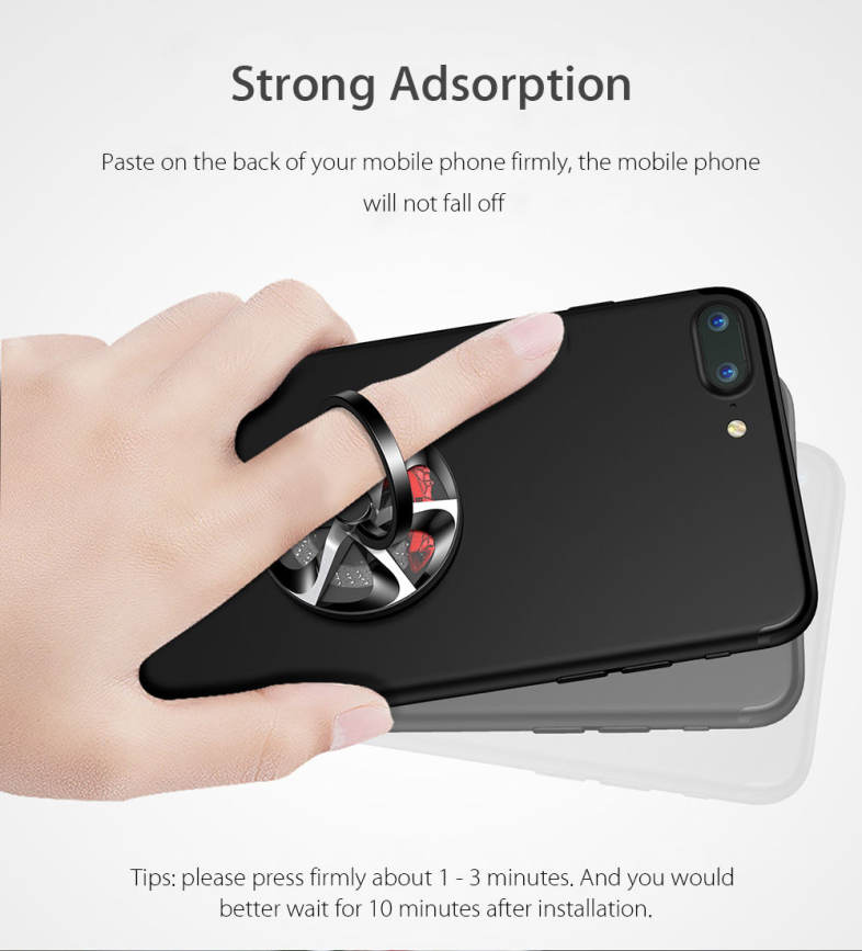 Baseus 6 Pieces Wheel Ring Bracket Phone Stand Finger Grip Holder Car Mount Buckle