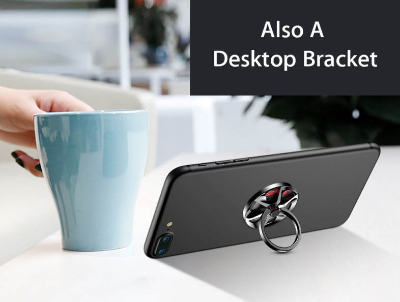 Baseus 6 Pieces Wheel Ring Bracket Phone Stand Finger Grip Holder Car Mount Buckle