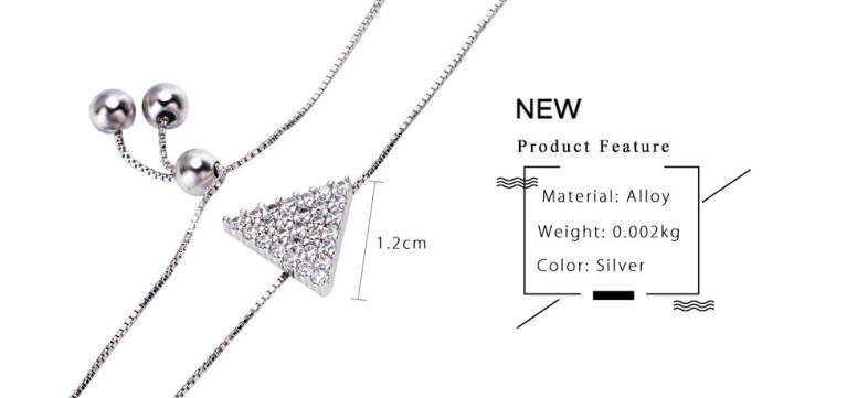 Trendy Triangle Rhinestone Plated Women Chain Bracelet