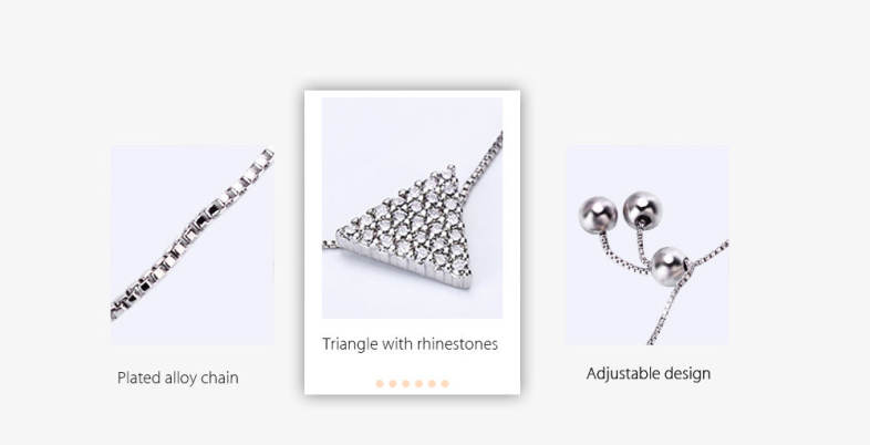 Trendy Triangle Rhinestone Plated Women Chain Bracelet