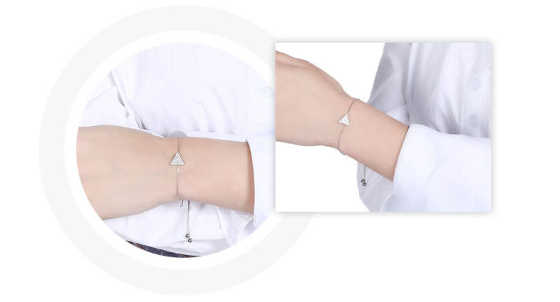 Trendy Triangle Rhinestone Plated Women Chain Bracelet