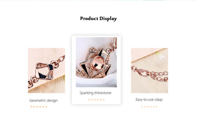 Trendy Geometric Rhinestone Plated Women Chain Bracelet