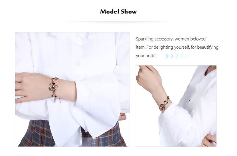 Trendy Geometric Rhinestone Plated Women Chain Bracelet
