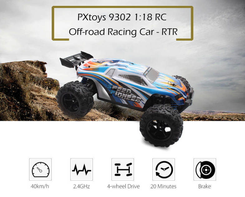 PXtoys 9302 1:18 Off-road RC Racing Car RTR 40km/h / 2.4GHz 4WD / Steering Servo