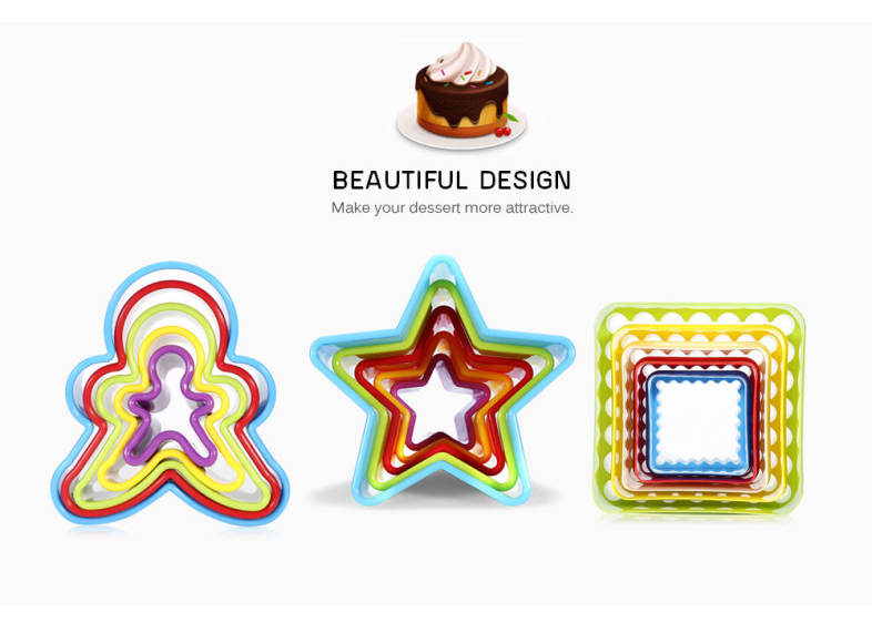 5 PCS DIY Fondant Cake Molds Baking Tool