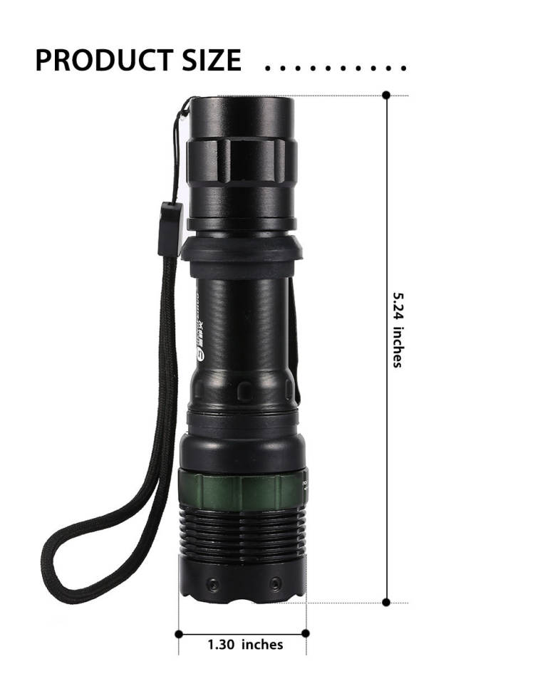 LED Zoom Aluminum Alloy Highlight Flashlight