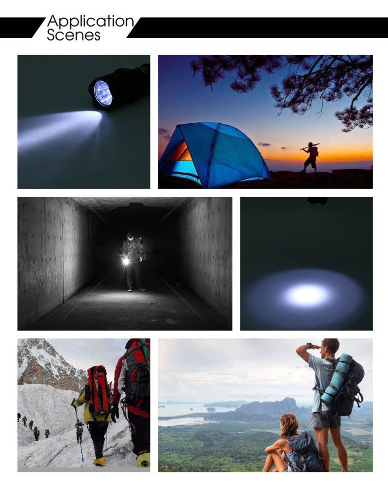 LED Zoom Aluminum Alloy Highlight Flashlight