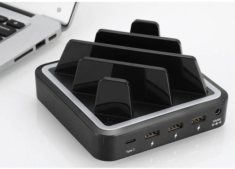 Hawk S400 Multifunctional 36W Power 3-port USB   Type-C Charging Station for Multiple Mobile Devices