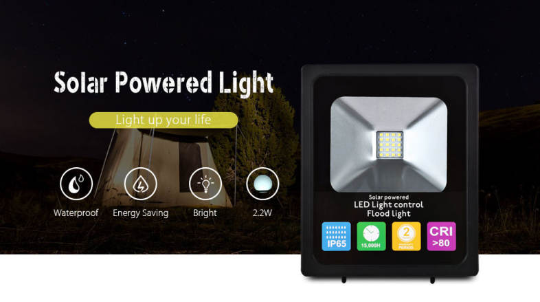 AD - SF5SN 2.2W 20 LEDs Solar Panel Powered Light Lamp for Garden Yard Road Outdoor Use