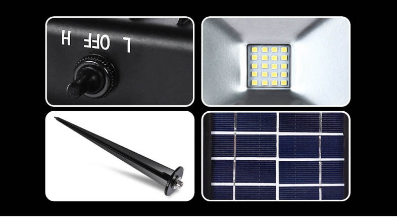 AD - SF5SN 2.2W 20 LEDs Solar Panel Powered Light Lamp for Garden Yard Road Outdoor Use