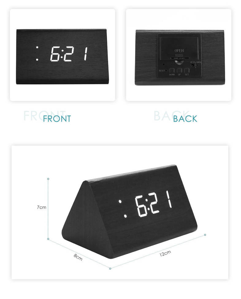 Voice-activated Electronic Wooden Alarm Clock