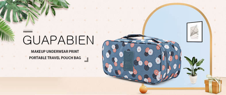 Guapabien Cosmetic Underwear Print Portable Traveling Bag Storage Pouch
