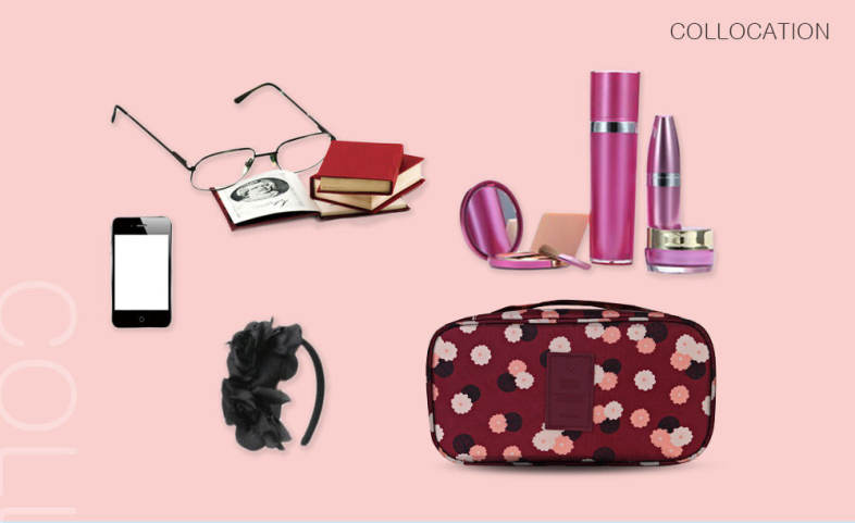 Guapabien Cosmetic Underwear Print Portable Traveling Bag Storage Pouch