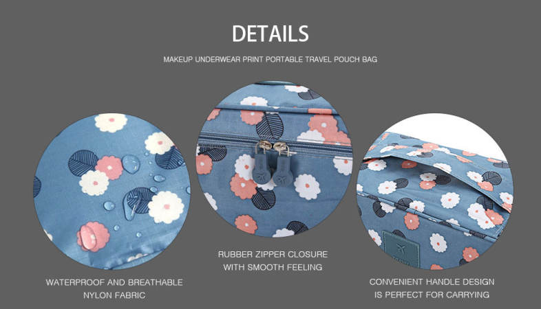 Guapabien Cosmetic Underwear Print Portable Traveling Bag Storage Pouch