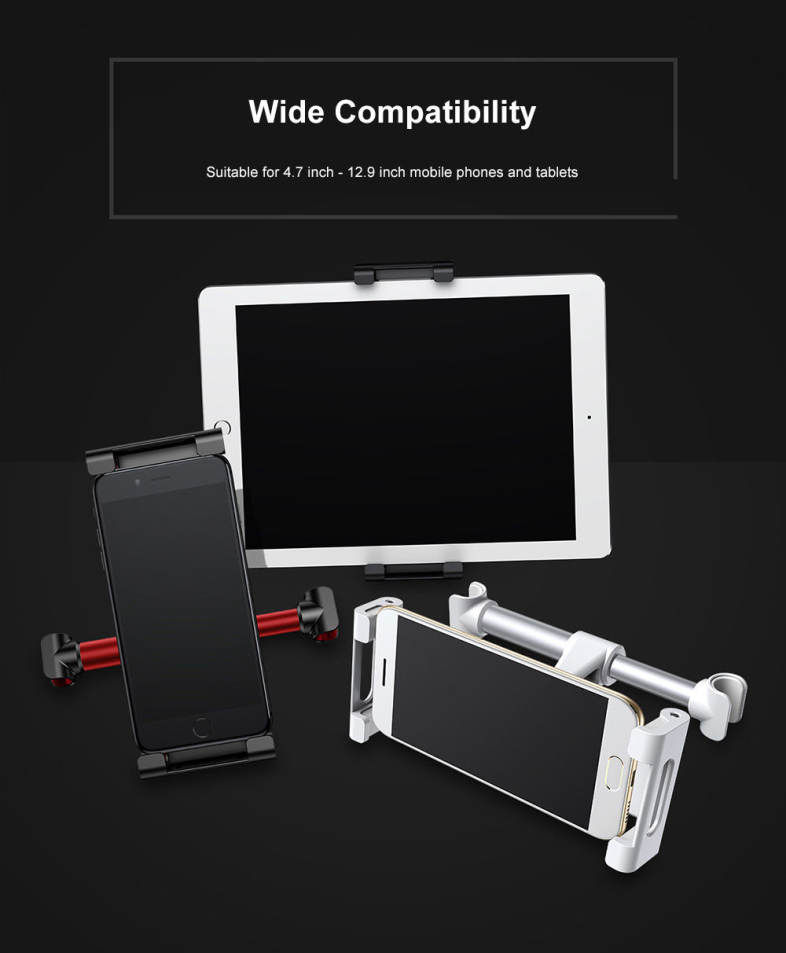 Baseus Universal Car Mount Holder Adjustable Stretchable Back Seat Headrest Bracket for Cellphone / Tablet