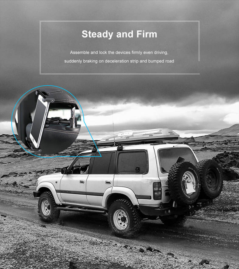 Baseus Universal Car Mount Holder Adjustable Stretchable Back Seat Headrest Bracket for Cellphone / Tablet